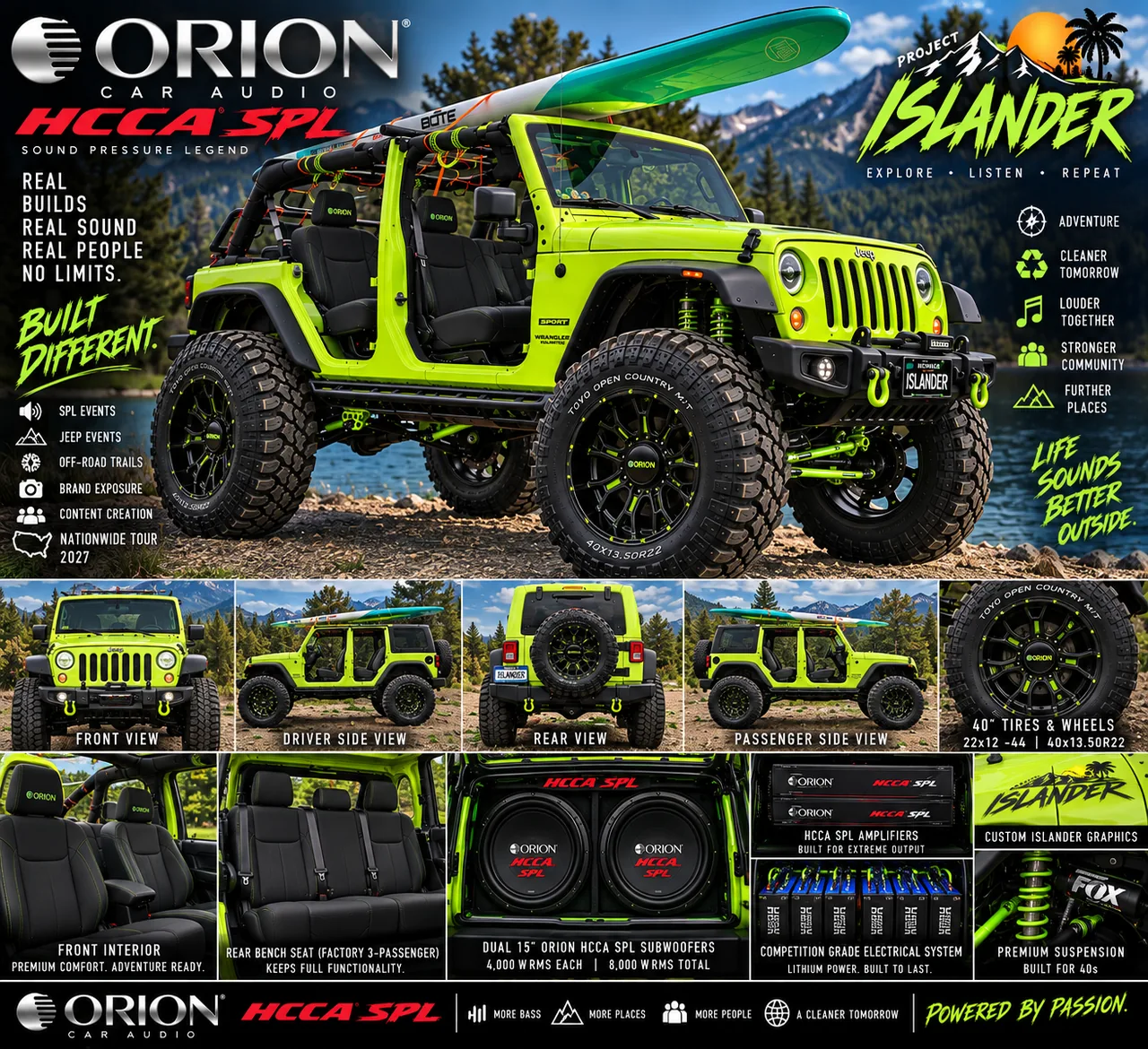 Illustrative proposed Orion HCCA SPL audio concept for Project Islander.